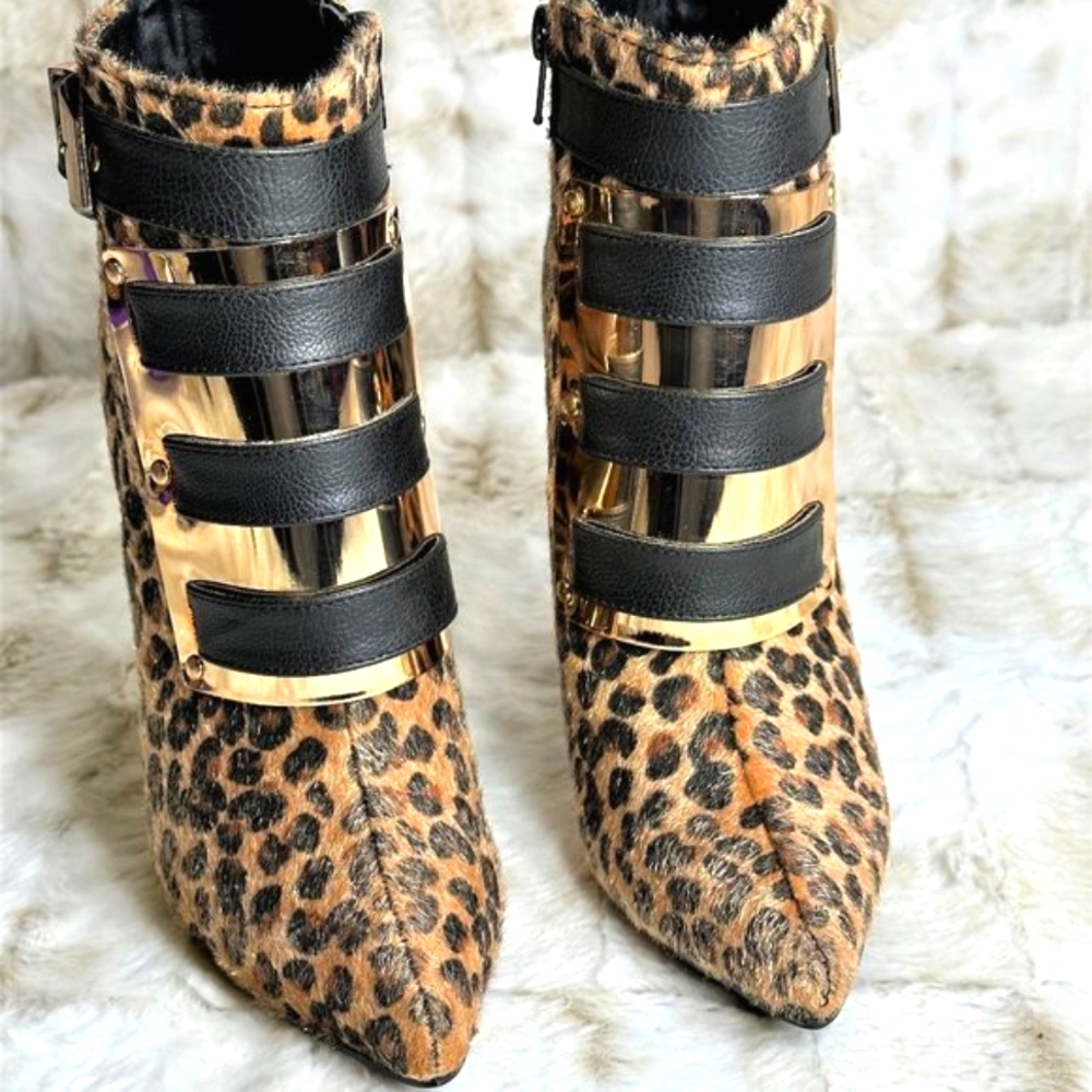 * Privileged Leopard High Heel Ankle Boots Privileged - Picture 2 of 13